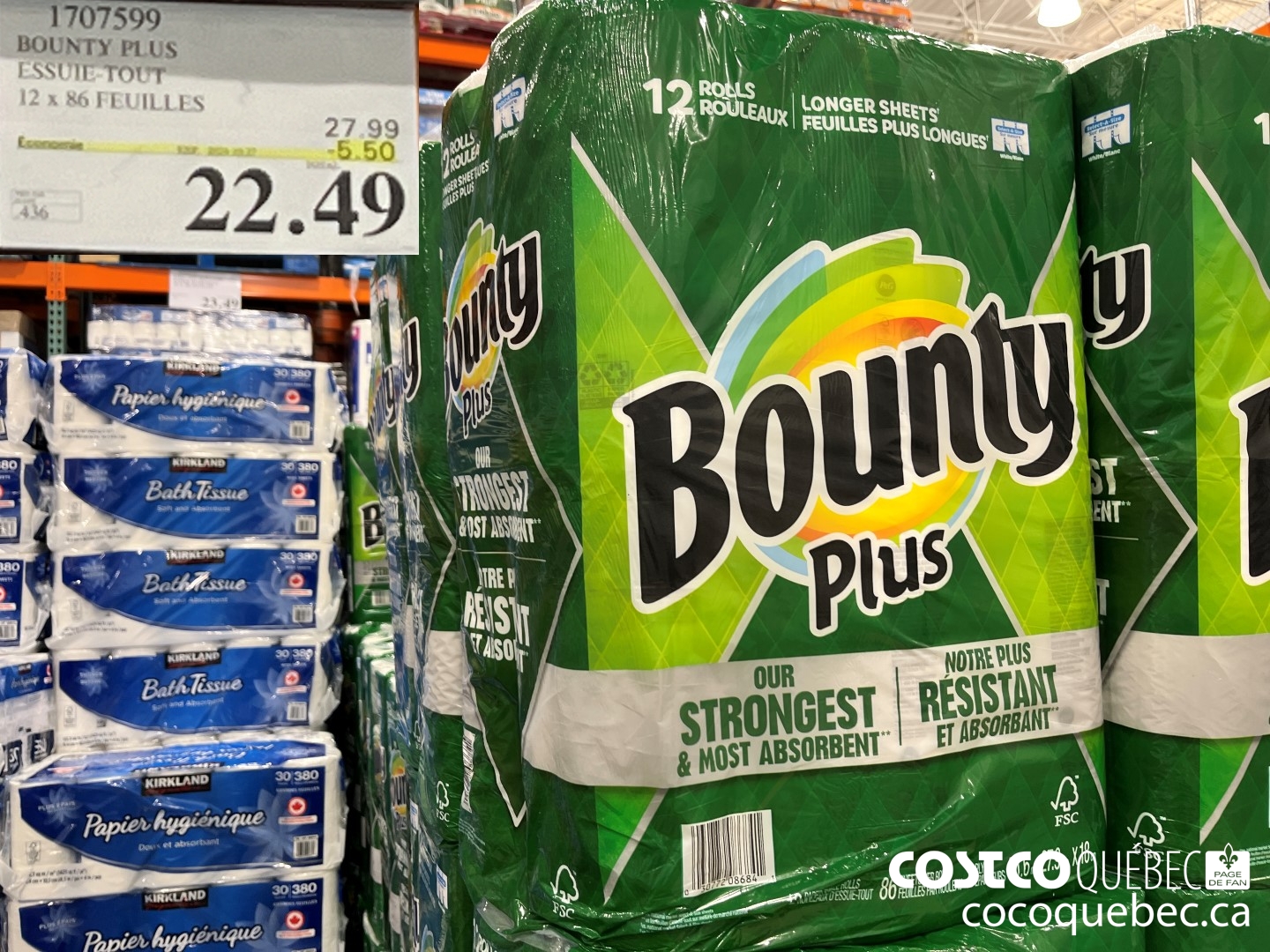 1707599 BOUNTY PLUS ESSUIE- TOUT 12 x 86 PEUILLES  ($5.50 INSTANT SAVINGS EXPIRES ON 2024-10-27) $22.49