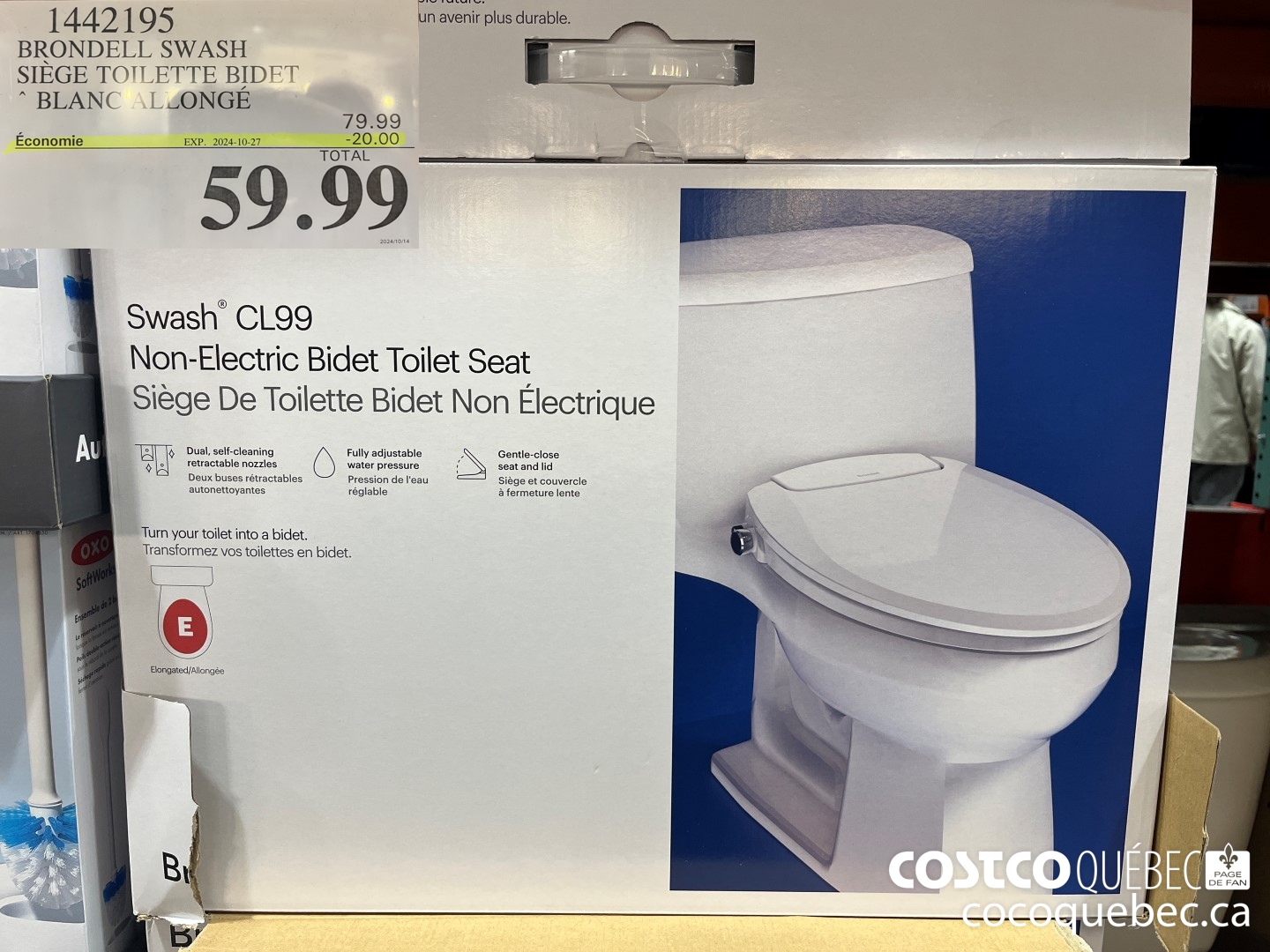 1442195 BRONDELL SWASH SIEGE TOILETTE BIDET ($20.00 INSTANT SAVINGS EXPIRES ON 2024-10-27) $59.99
