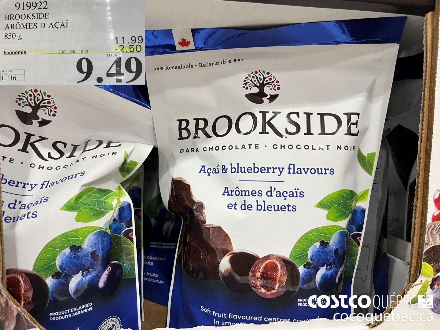 919922 BROOKSIDE 850 g ($2.50 INSTANT SAVINGS EXPIRES ON 2024-10-13) $9.49