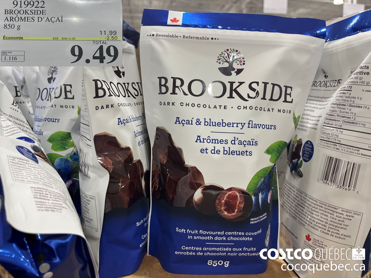 919977 BROOKSIDE AROMES D'ACAI  ($2.50 INSTANT SAVINGS EXPIRES ON 2024-11-05) $9.49