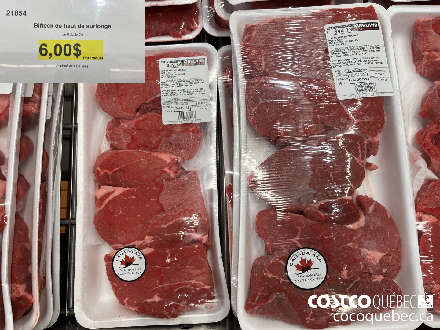 21854 Bifteck de haut de surlonge  ($6.00 INSTANT SAVINGS)