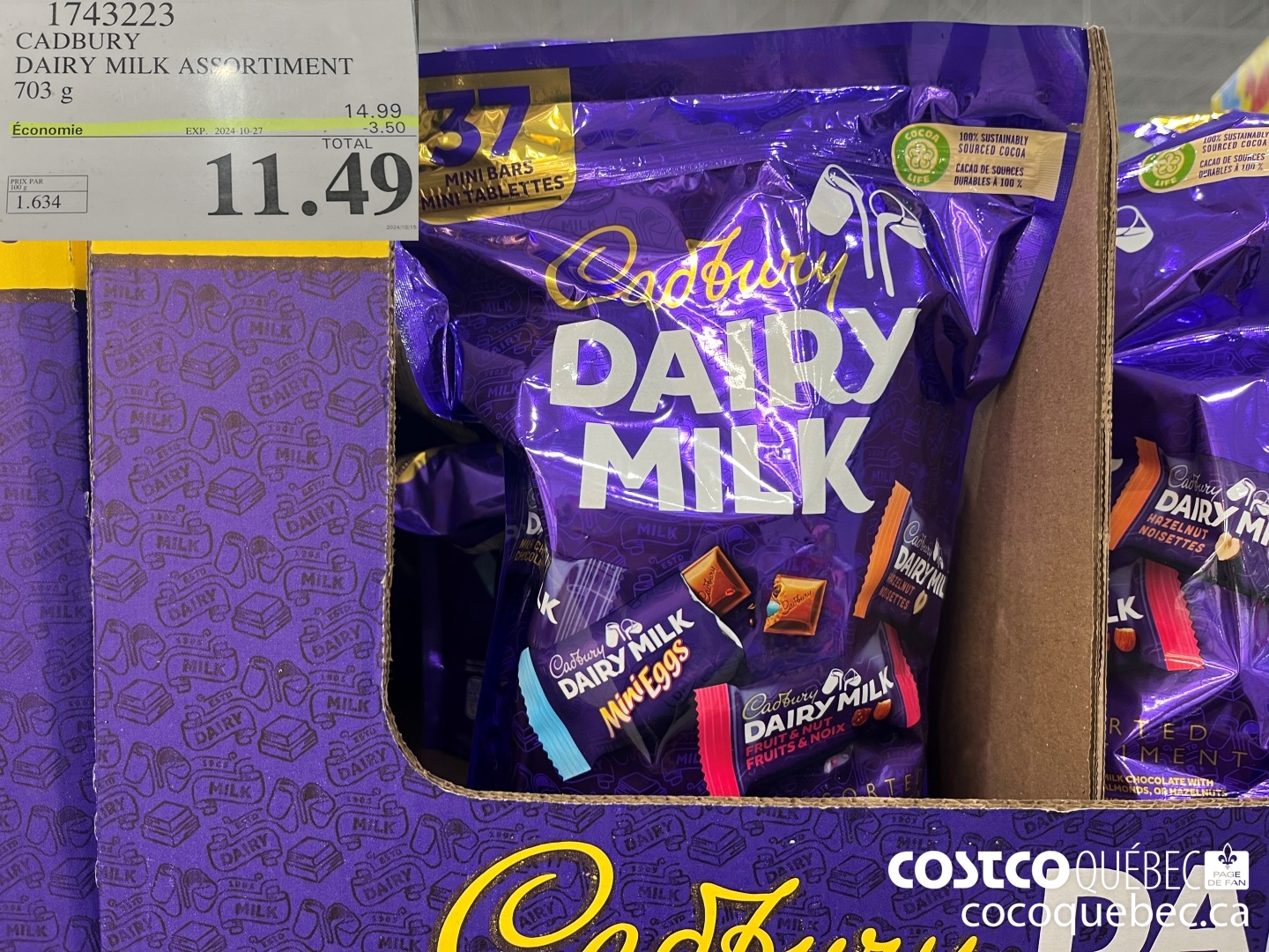 1743223 CADBURY DAIRY MILK ASSORTIMENT ($3.50 INSTANT SAVINGS EXPIRES ON 2024-10-27) $11.49