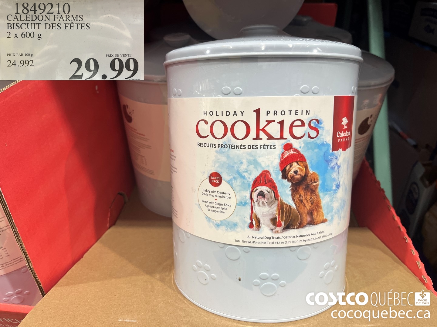 1849210 CALEDON FARMS BISCUIT DES FETES 2 x 600 g  $29.99