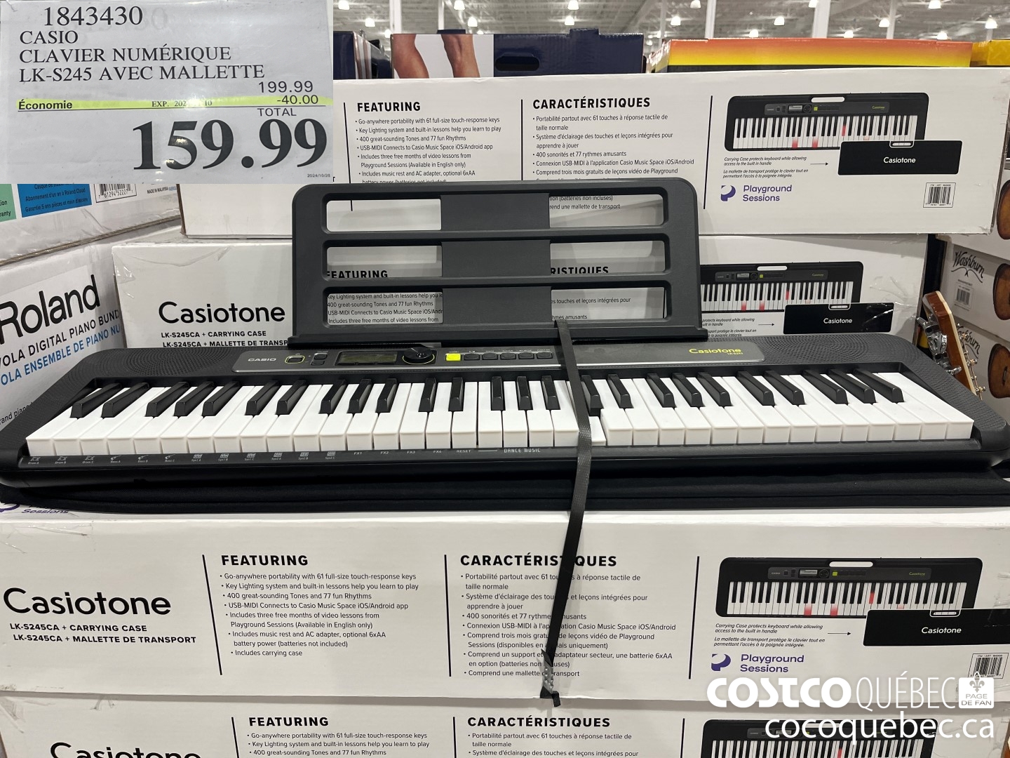 1843430 CASIO CLAVIER NUMERIQUE LK-S245 AVEC MALLETTE 159. 99  ($40.00 INSTANT SAVINGS EXPIRES ON 2024-11-10)