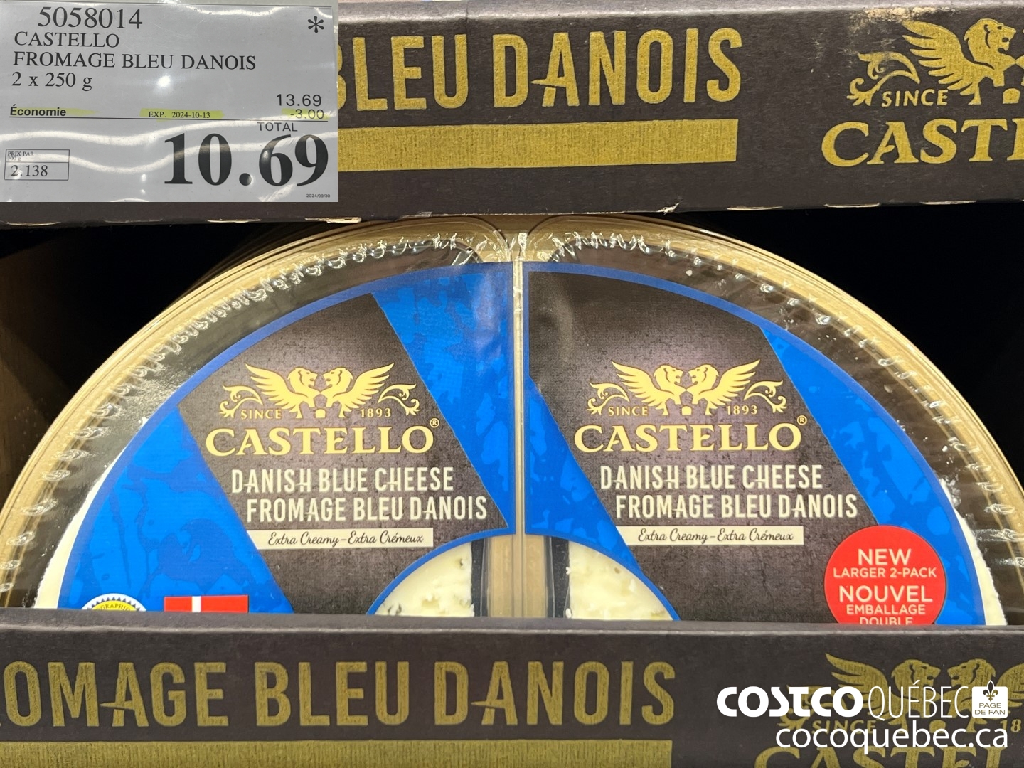 5058014 CASTELLO FROMAGE BLEU DANOIS 2x 250 G ($2.70 INSTANT SAVINGS EXPIRES ON 2024-10-13) $10.69