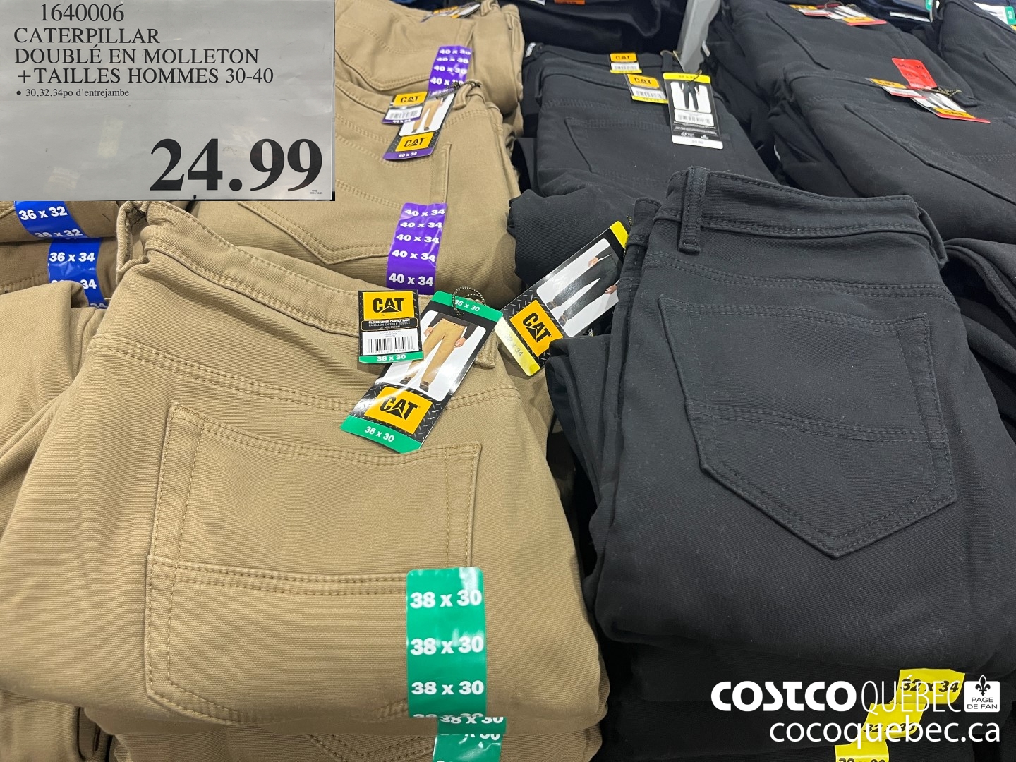 1640006 CATERPILLAR DOUBLE EN MOLLETON +TAILLES HOMMES 30-40  $24.99
