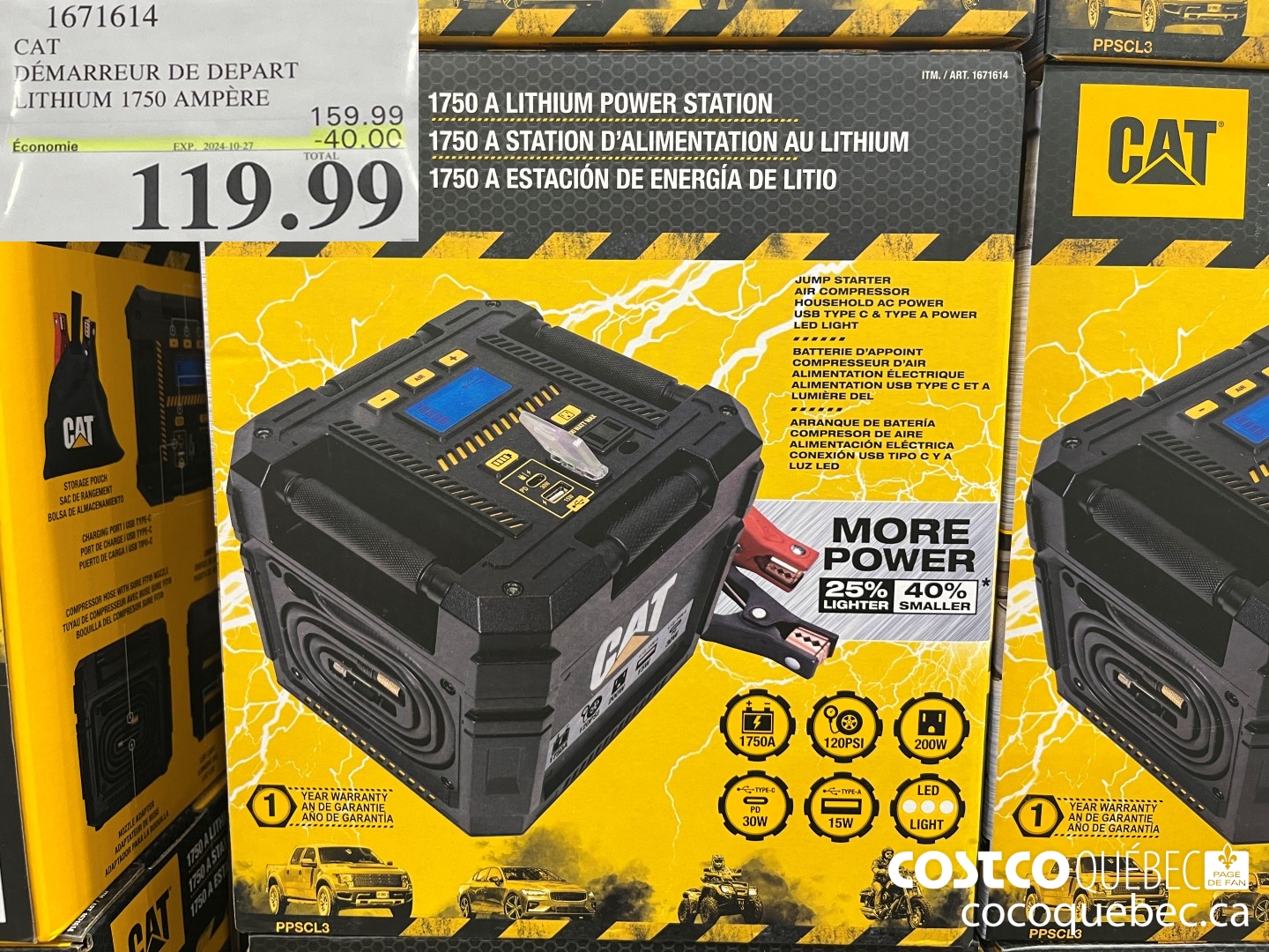 1671614 CAT DEMARREUR DE DEPART LITHIUM 1750 AMPERE  ($40.00 INSTANT SAVINGS EXPIRES ON 2024-10-27) $119.99