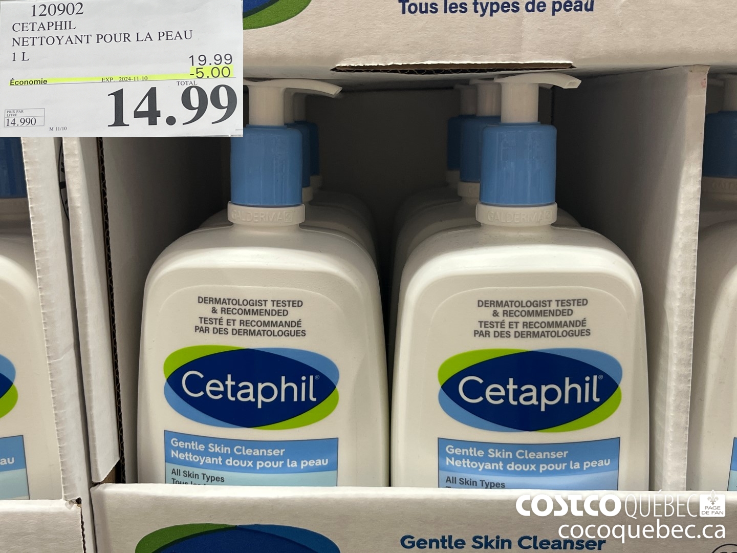 120902 CETAPHIL NETTOYANT POUR LA PEAU ($5.00 INSTANT SAVINGS EXPIRES ON 2024-11-10) $14.99