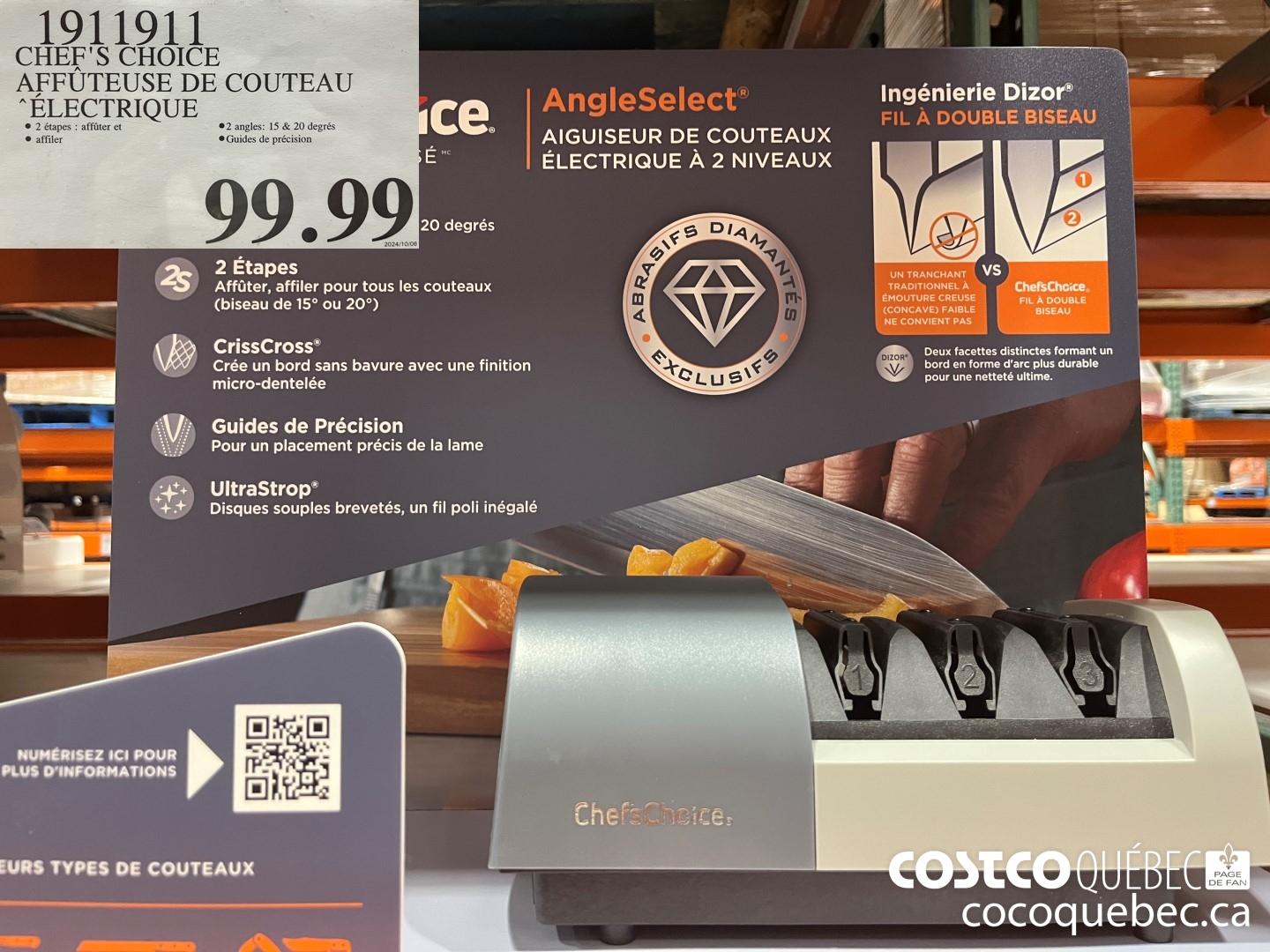 1911911 CHEF'S CHOICE AFFUTEUSE DE COUTEAU ELECTRIQUE  $99.99