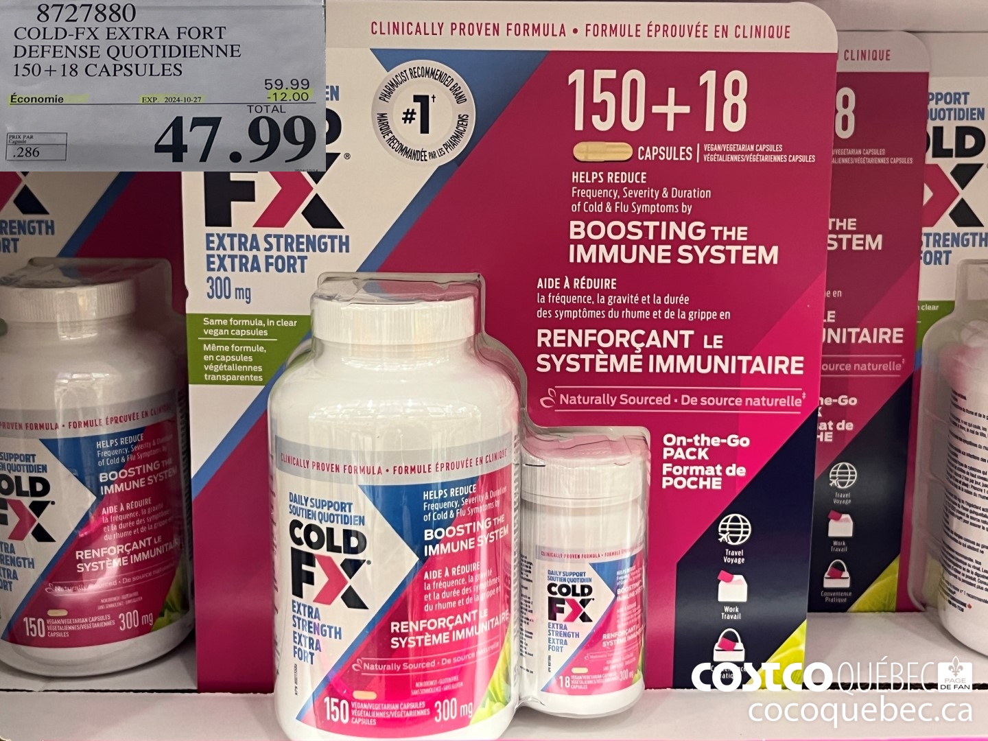 8727880 COLD FX EXTRA FORT DEFENSE QUOTIDIENNE  ($12.00 INSTANT SAVINGS EXPIRES ON 2024-10-27) $47.99