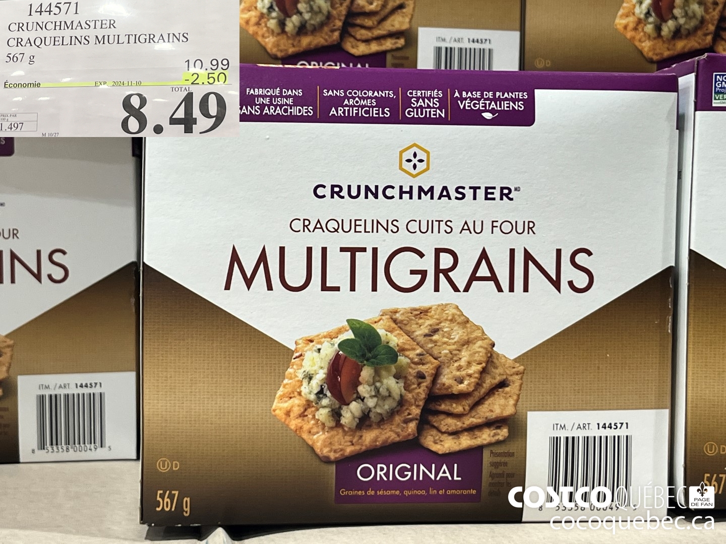 144571 CRUNCHMASTER CRAQUELINS MULTIGRAINS 567 ($3.00 INSTANT SAVINGS EXPIRES ON 2024-11-10) $8.49