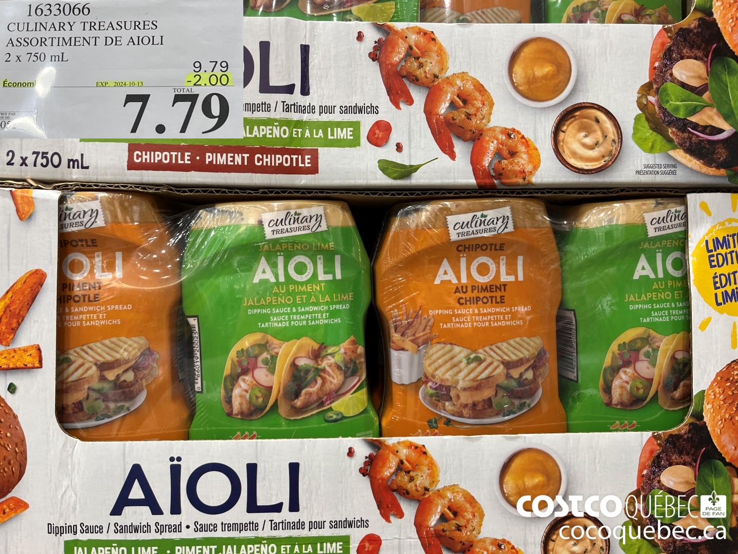 1633066 CULINARY TREASURES ASSORTIMENT DE AIOLI 2 x TM me  ($2.00 INSTANT SAVINGS EXPIRES ON 2024-10-13) $7.79