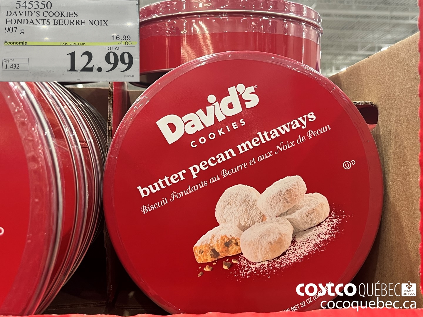 945350 DAVID'S COOKIES FONDANTS BEURRE NOIX 907 g  ($4.00 INSTANT SAVINGS EXPIRES ON 2024-11-05) $12.99