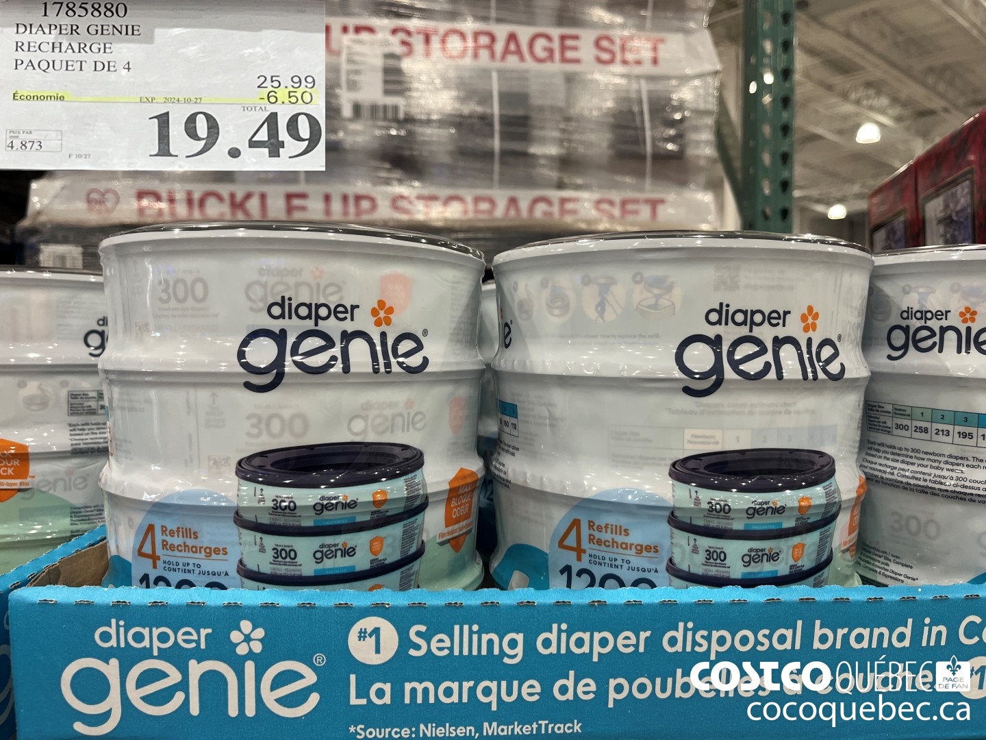 1785880 DIAPER GENIE RECHARGE PAQUET DE 4  ($6.50 INSTANT SAVINGS EXPIRES ON 2024-10-27) $19.49