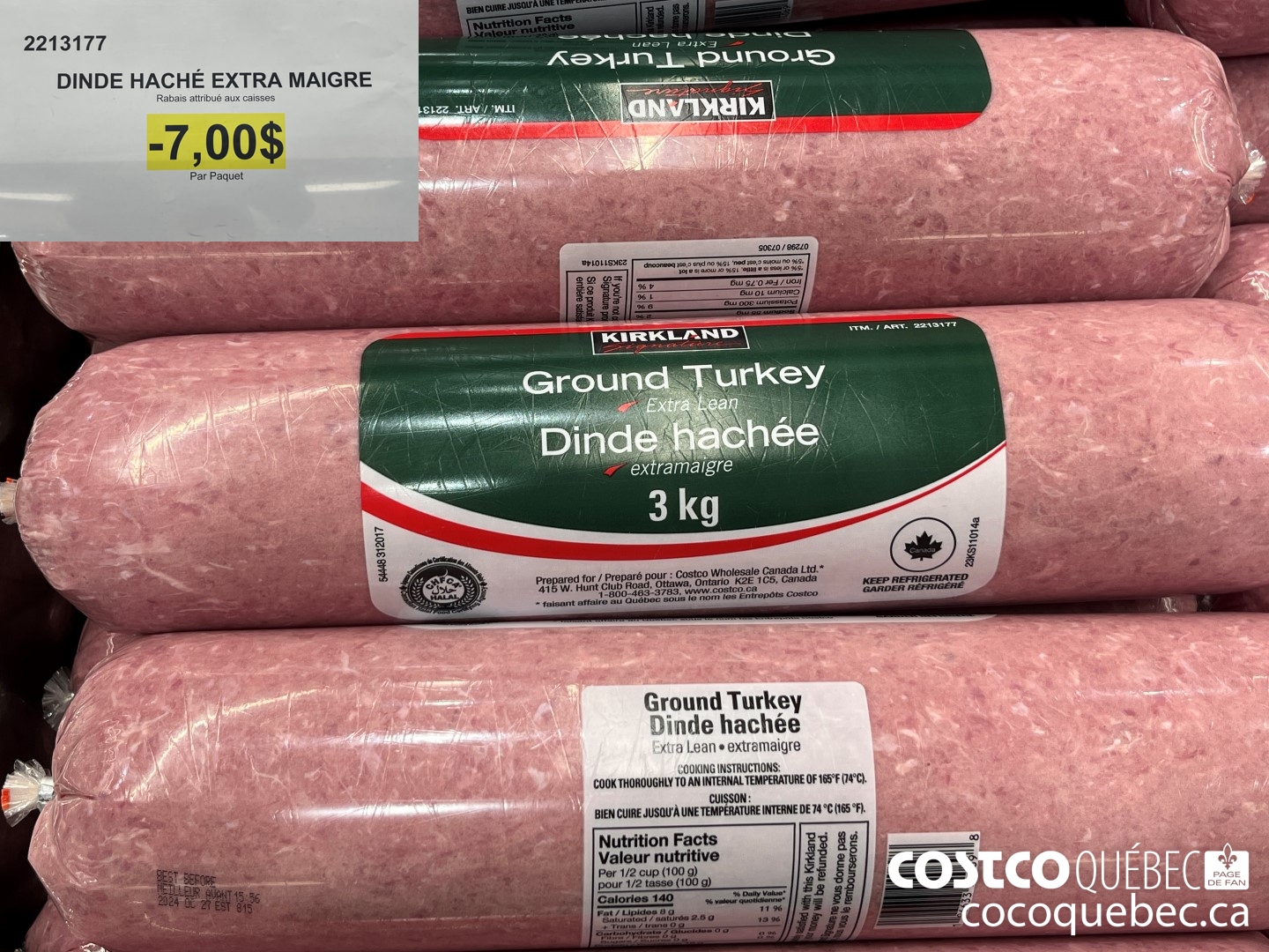 2213177 DINDE HACHE EXTRA MAIGRE  ($7.00 INSTANT SAVINGS)