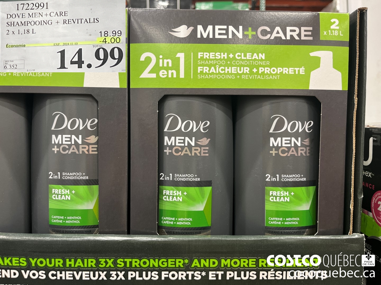 1722991 DOVE MEN+CARE SHAMPOOING + REVITALIS  ($4.00 INSTANT SAVINGS EXPIRES ON 2024-11-10) $14.99