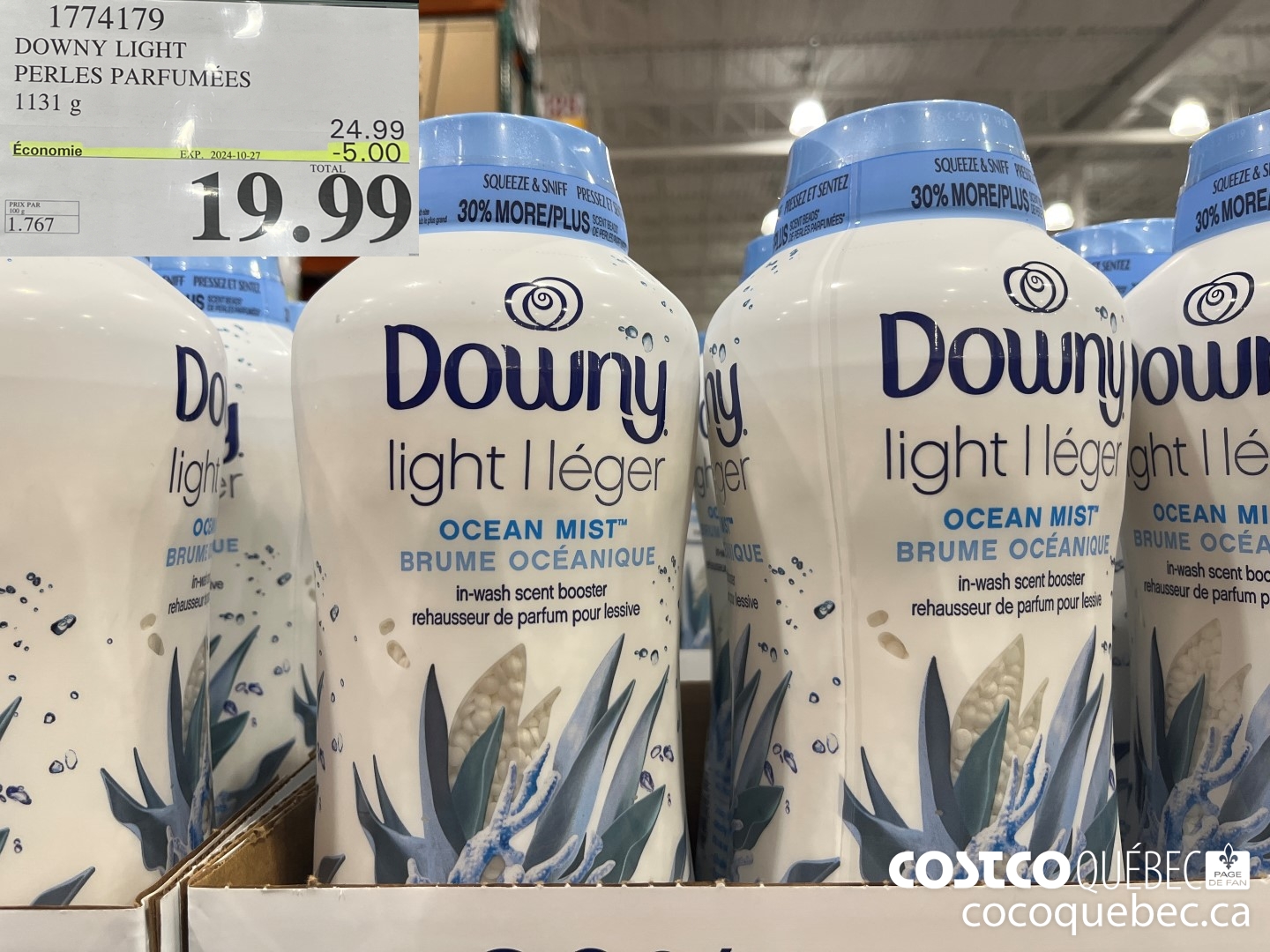 1774179 DOWNY LIGHT PERLES PARFUMEES ($5.00 INSTANT SAVINGS EXPIRES ON 2024-10-27) $19.99