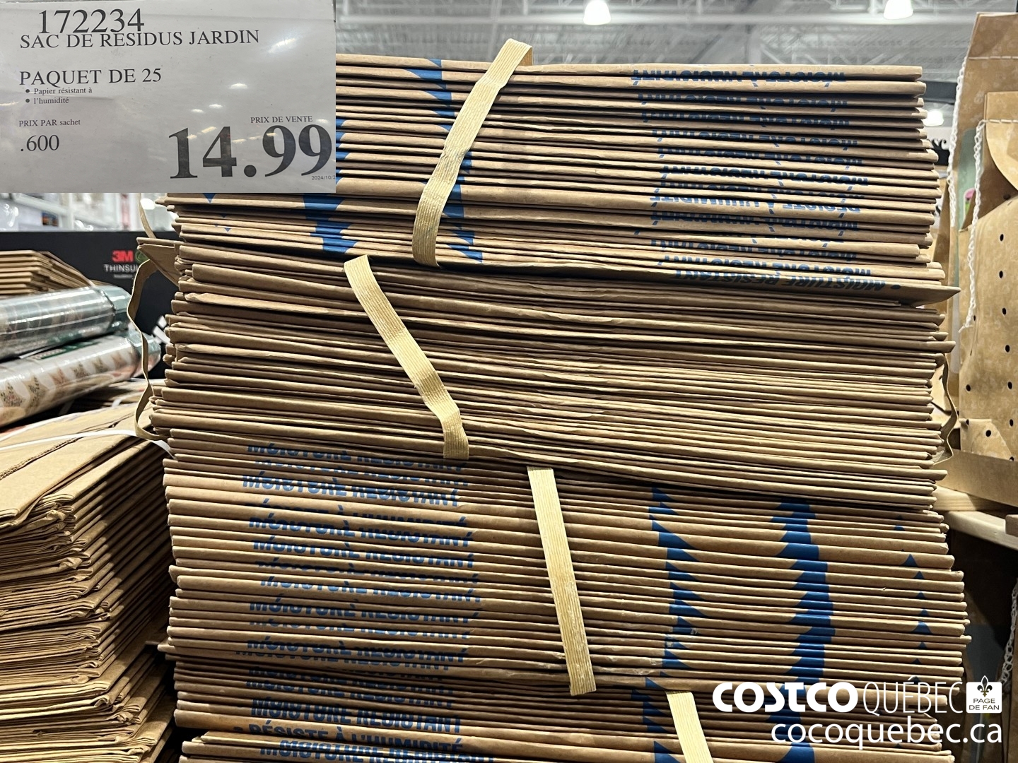 172234 DURO SAC DE RESIDUS JARDIN PAQUET DE 25 $16.99