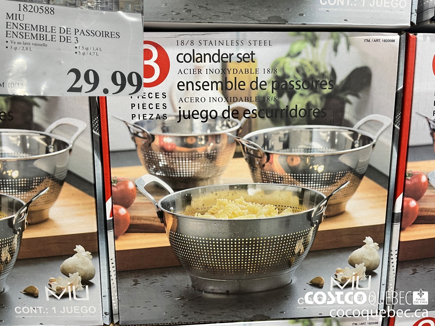 1820588 EN SEMBLE DE PASSOIRES ENSEMBLE DE 3  $29.99