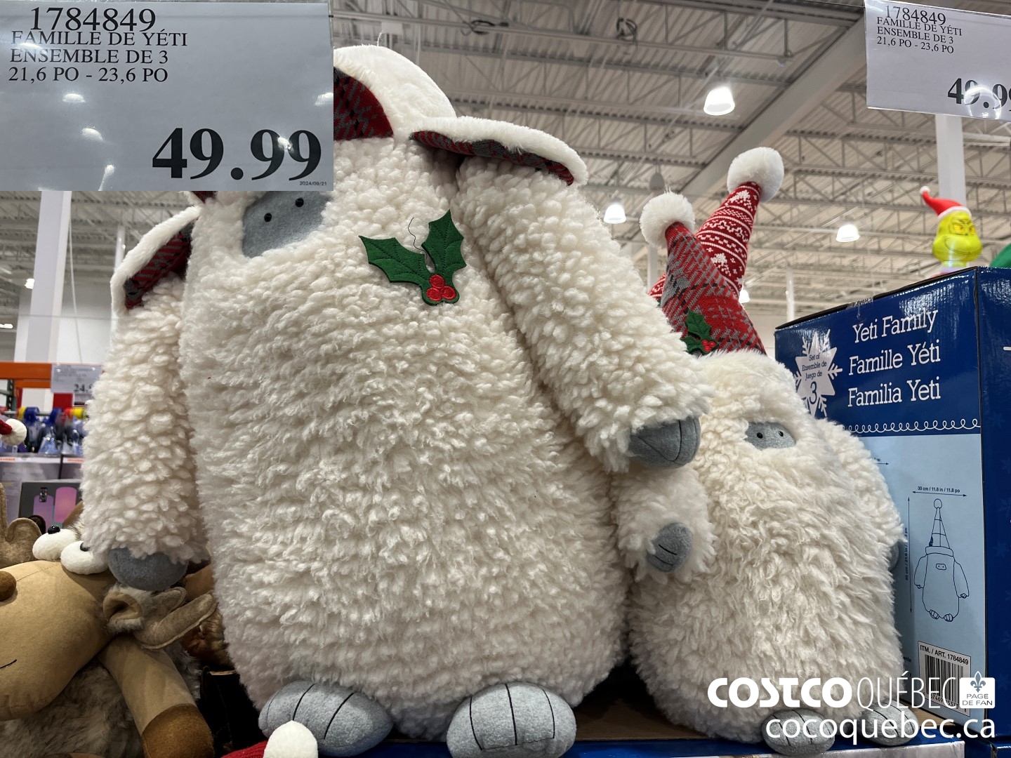 1734849 FAMILLE DE YETI ENSEMBLE DE 3 21,6 PO - 23,6 PO  $49.99