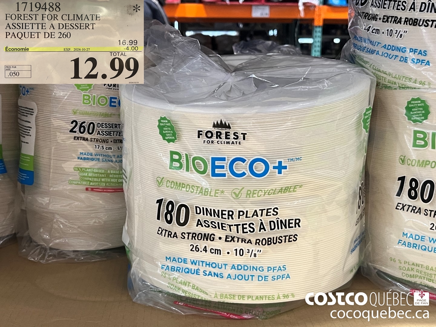 1719488 FOREST FOR CLIMATE - ASSIETTE A DESSERT PAQUET DE 260  ($4.00 INSTANT SAVINGS EXPIRES ON 2024-10-27) $12.99