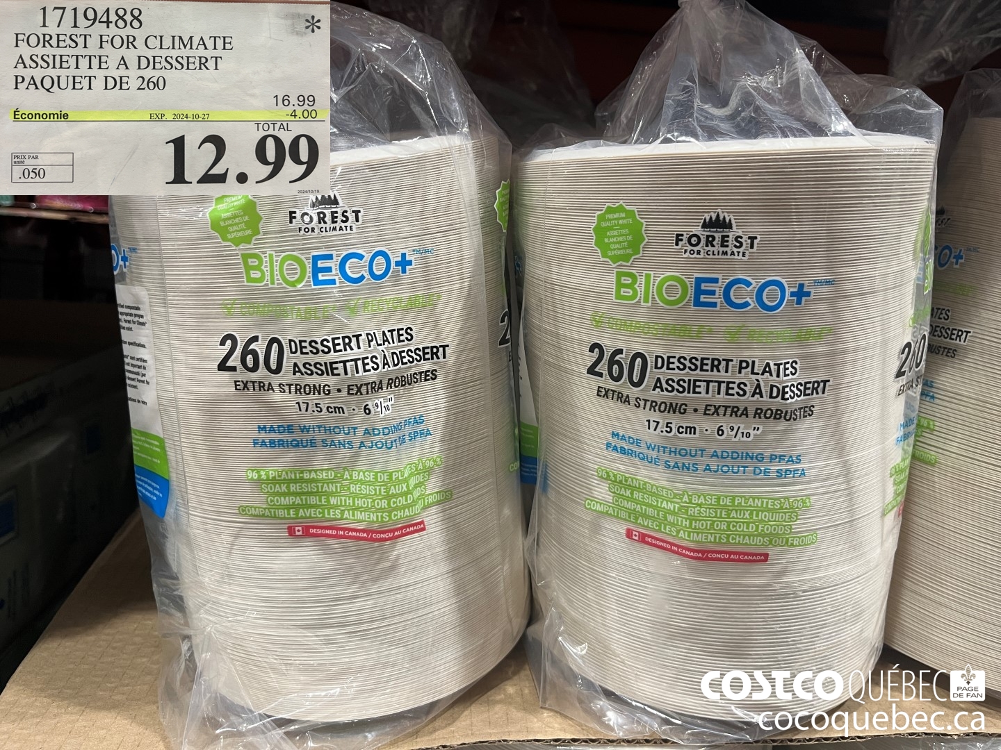 1719488 FOREST FOR CLIMATE - ASSIETTE A DESSERT PAQUET DE 260  ($4.00 INSTANT SAVINGS EXPIRES ON 2024-10-27) $12.99