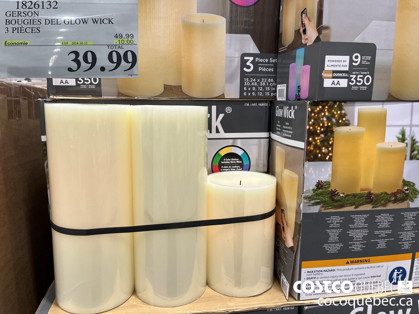 1826132 GERSON BOUGIES DEL GLOW WICK 3 PIECES  ($10.00 INSTANT SAVINGS EXPIRES ON 2024-10-13) $49.99