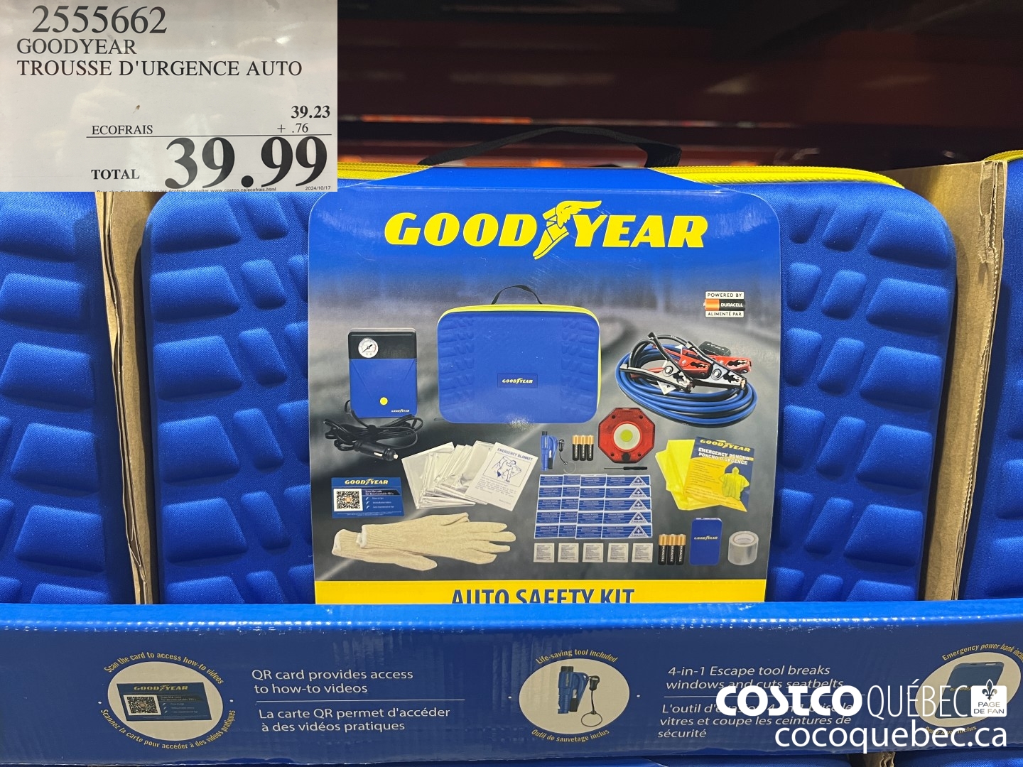 2555662 GOODYEAR TROUSSE D' URGENCE AUTO  $39.99