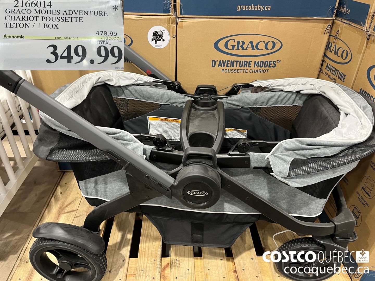 2166014 GRACO MODES ADVENTURE CHARIOT POUSSETTE TETON / 1 BOX  ($130.00 INSTANT SAVINGS EXPIRES ON 2024-10-13) $349.99