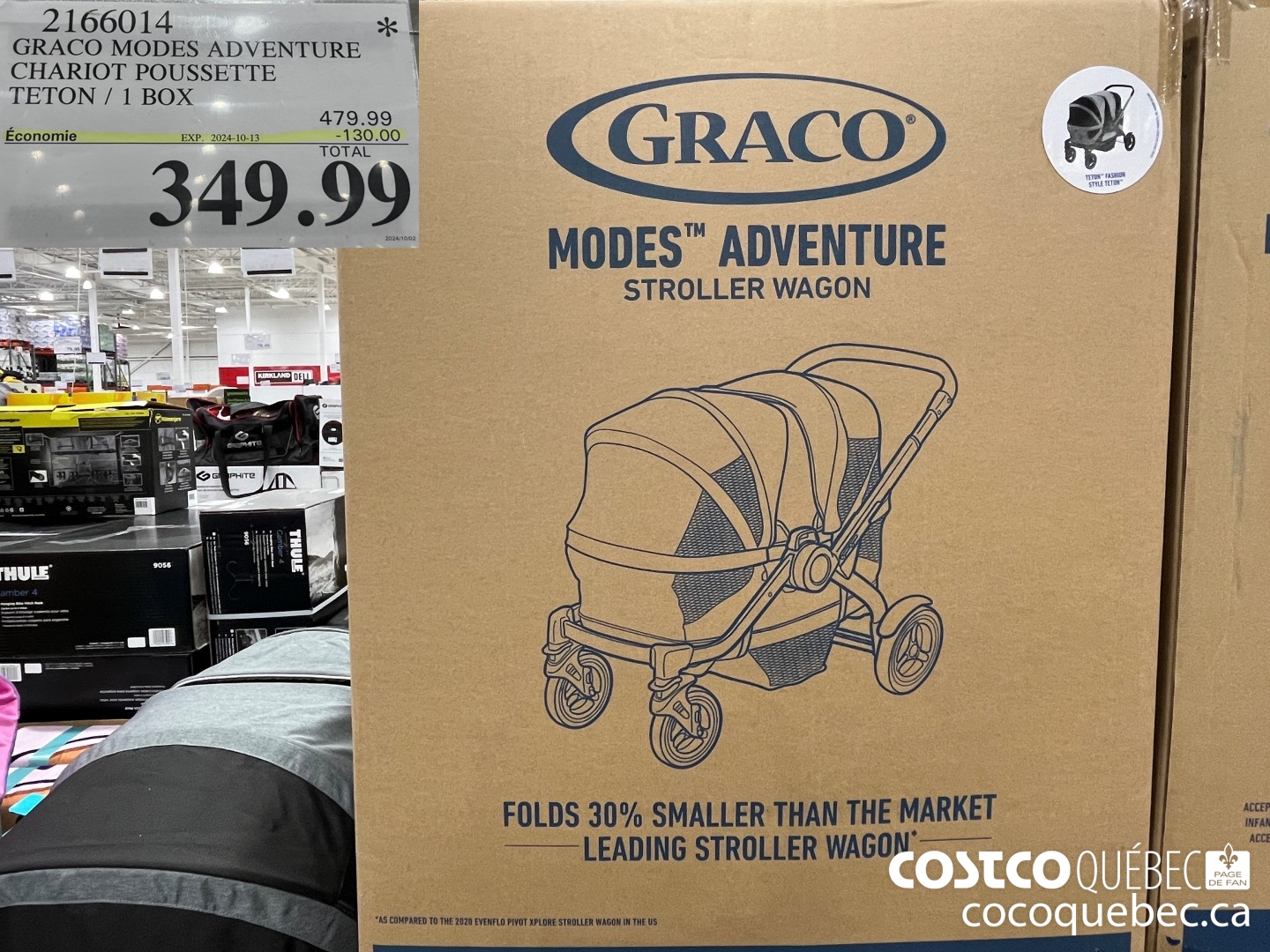 2166014 GRACO MODES ADVENTURE CHARIOT POUSSETTE  ($130.00 INSTANT SAVINGS EXPIRES ON 2024-10-13) $349.99