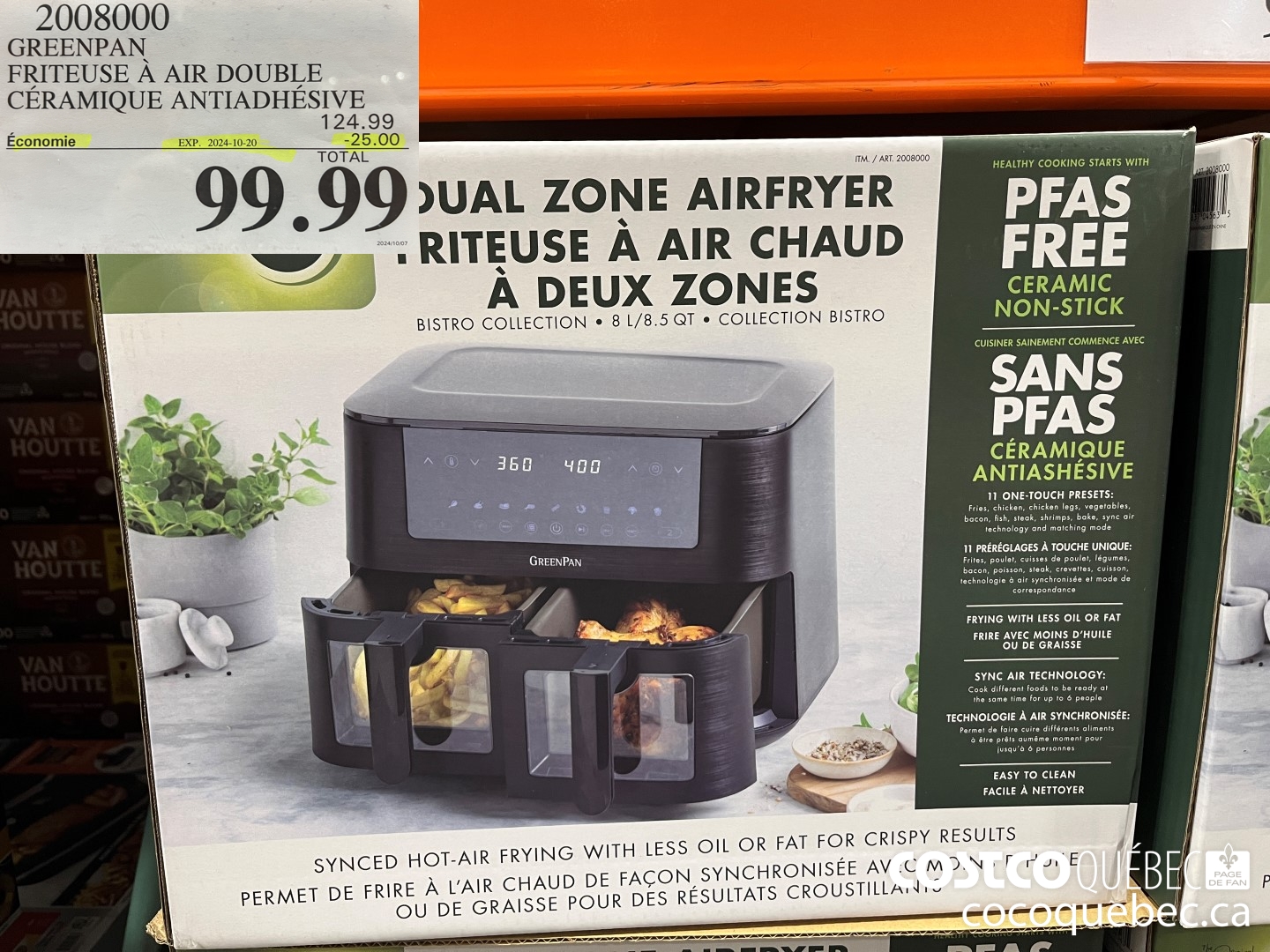 2008000 GREENPAN FRITEUSE A AIR DOUBLE CERAMIQUE ANTIADHESIVE  ($25.00 INSTANT SAVINGS EXPIRES ON 2024-10-20) $99.99