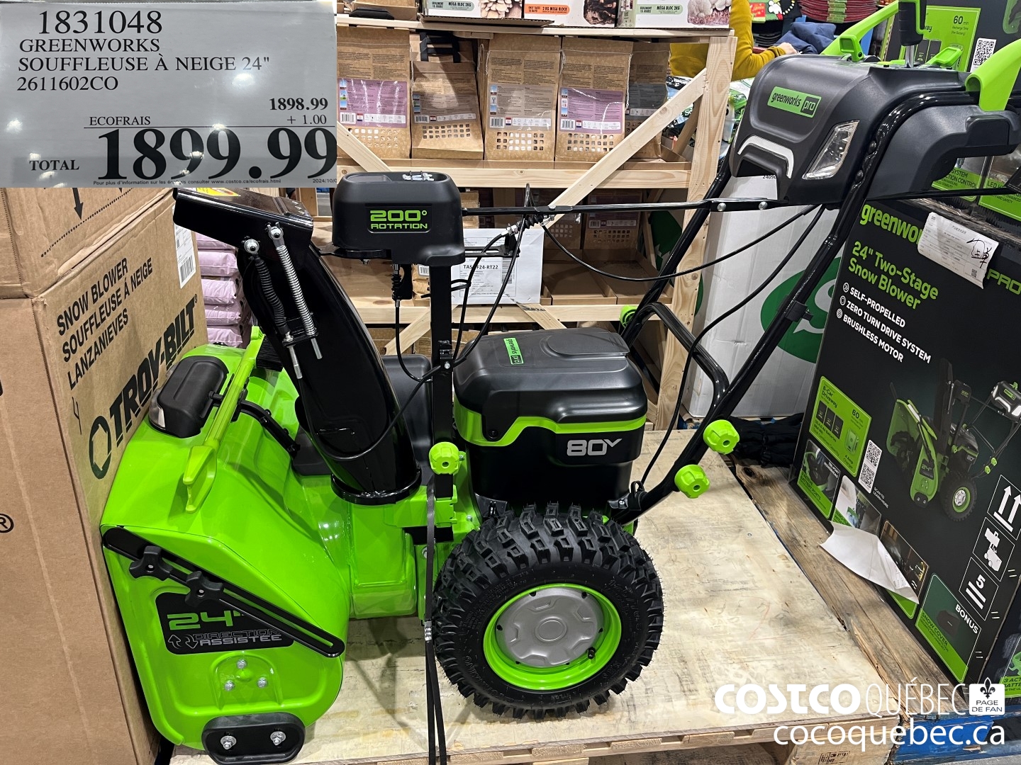 1831048 GREENWORKS SOUFFLEUSE A NEIGE 24