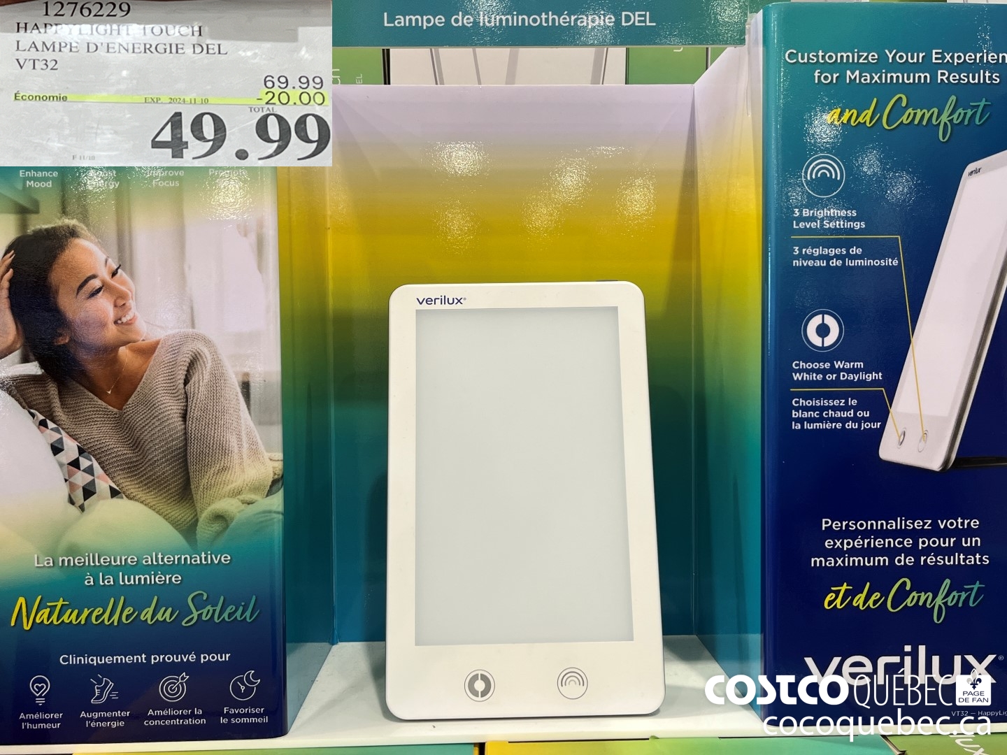 1276229 HAPPYLIGHT TOUCH LAMPE D'ENERGIE DEL  ($20.00 INSTANT SAVINGS EXPIRES ON 2024-11-10) $49.99