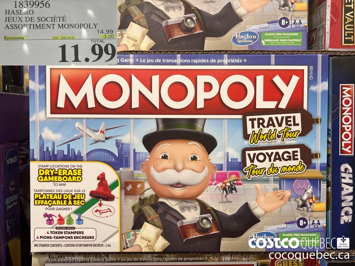 1839956 HASBRO JEUX DE SOCIETE ASSORTIMENT MONOPOLY  ($3.00 INSTANT SAVINGS EXPIRES ON 2024-10-20) $11.99