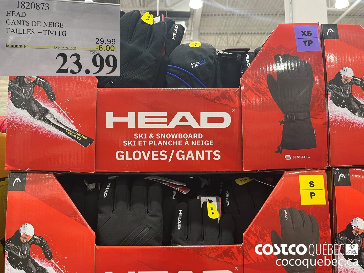 1820873 HEAD GANTS DE NEIGE TAILLES +Tp- TTG  ($6.00 INSTANT SAVINGS EXPIRES ON 2024-10-27) $23.99