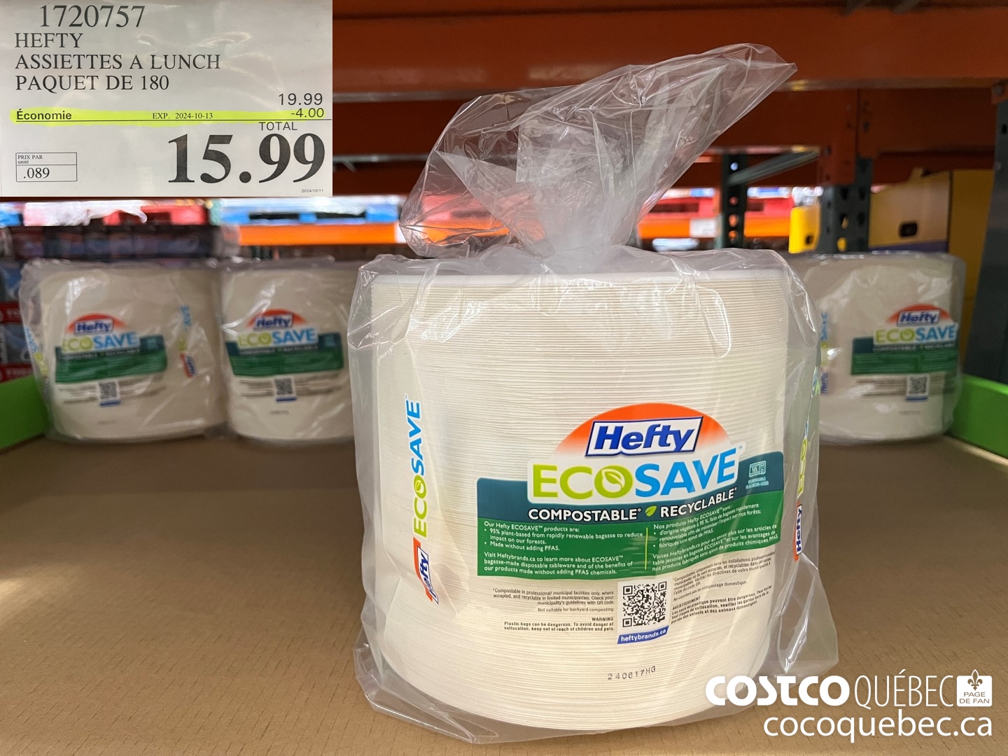 1720757 HEFTY ASSIETTES A LUNCH PAQUET DE 180  (EXPIRES ON 2024-10-13) $15.99