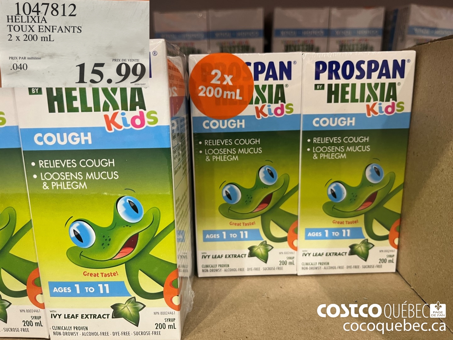 1047812 HELIXTA TOUX ENFANTS 2X200ML $15.99