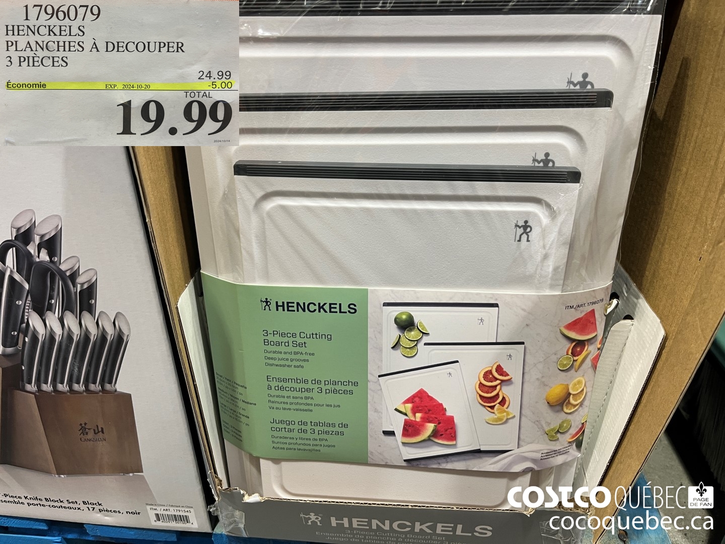 1796079 HENCKELS | PLANCHES A DECOUPER 3 PIECES  ($5.00 INSTANT SAVINGS EXPIRES ON 2024-10-20) $19.99