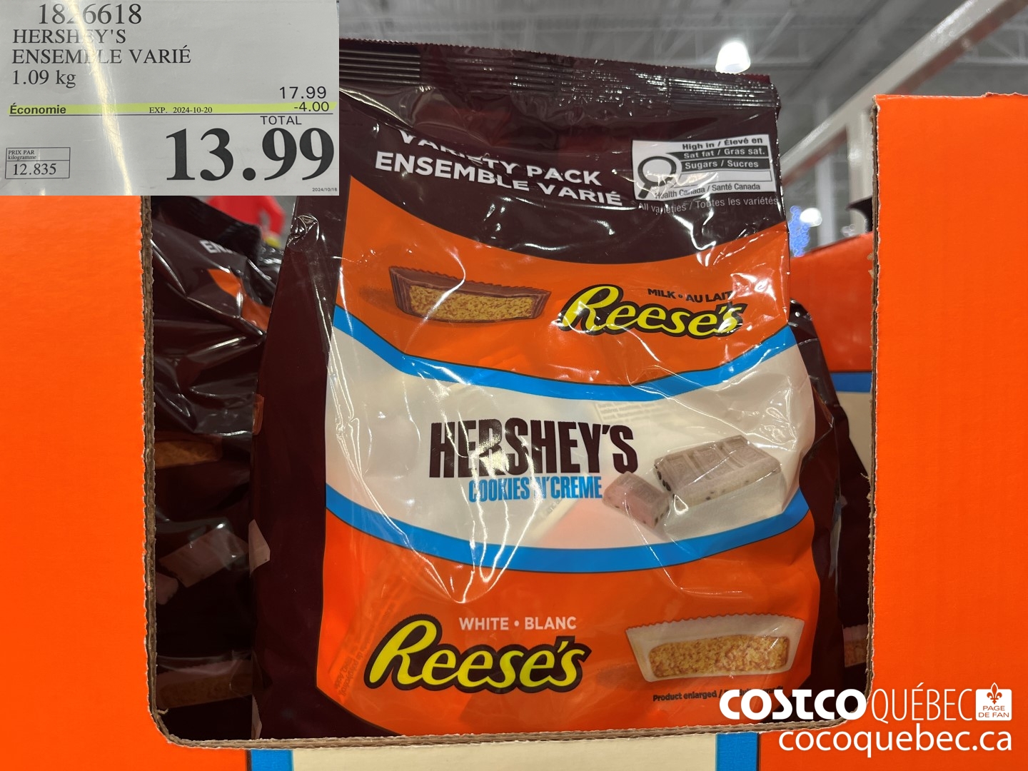 1826618 HERSHEY'S  ($4.00 INSTANT SAVINGS EXPIRES ON 2024-10-20) $13.99