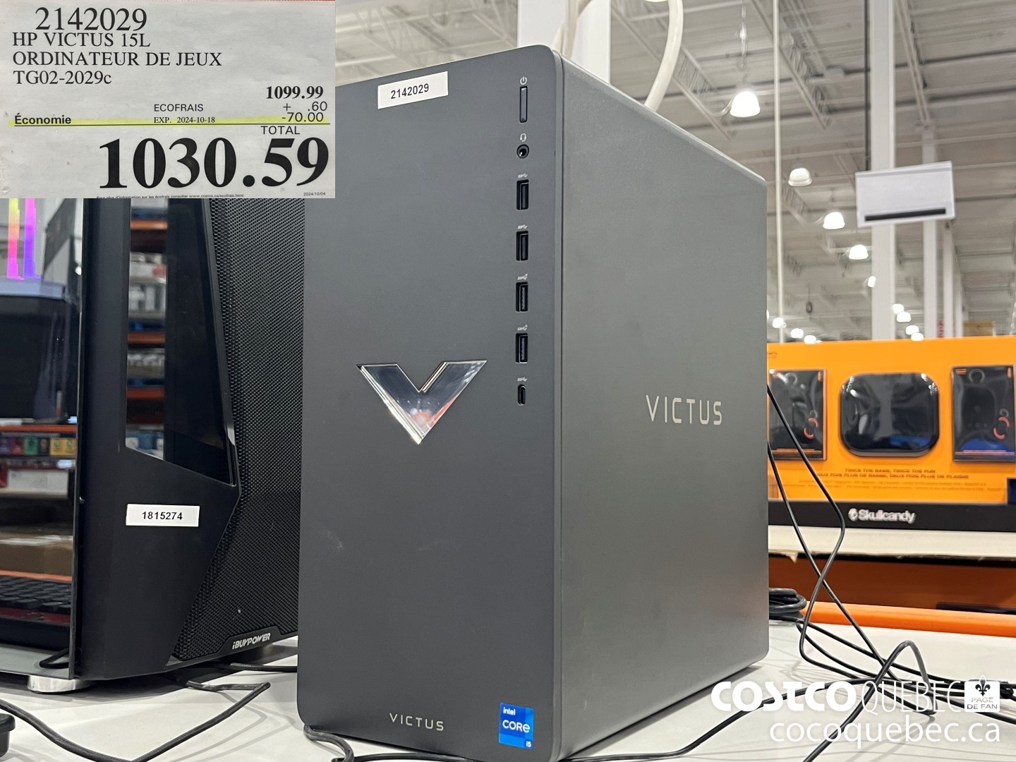 2142029 HP VICTUS ISL ORDINATEUR DE JEUX TG02-2029C  ($70.00 INSTANT SAVINGS EXPIRES ON 2024-10-18) $1030.59