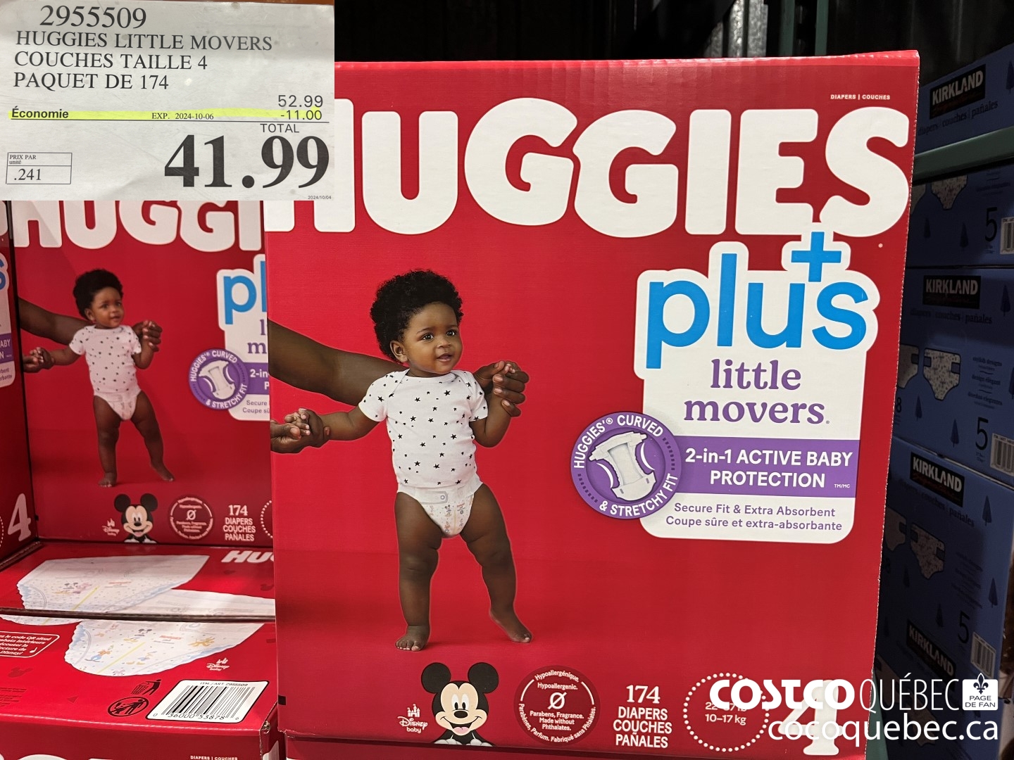 295509 HUGGIES LITTLE MOVERS COUCHES TAILLE 4 PAQUET DE 174  ($11.00 INSTANT SAVINGS EXPIRES ON 2024-10-06) $41.99