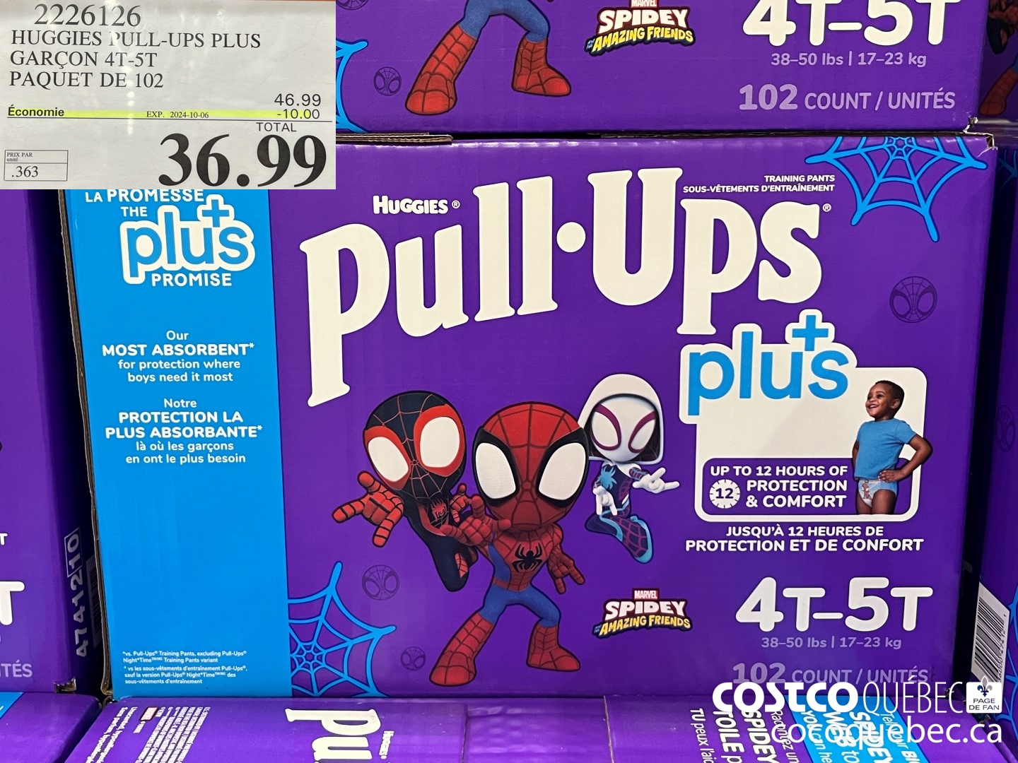 2226126 HUGGIES PULL-UPS PLUS GARCON 4T-5T PAQUET DE 102 ($10.00 INSTANT SAVINGS EXPIRES ON 2024-10-06) $36.99