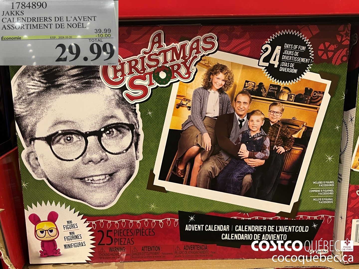 1784890 JAKKS CALENDRIERS DE L'AVENT ASSURTIMENT DE NOEL  ($10.00 INSTANT SAVINGS EXPIRES ON 2024-10-20) $29.99