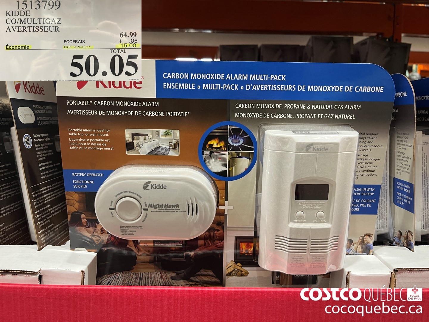 1513799 KIDDE CO/MULTIGAZ AVERTISSEUR  ($15.00 INSTANT SAVINGS EXPIRES ON 2024-10-27) $50.05