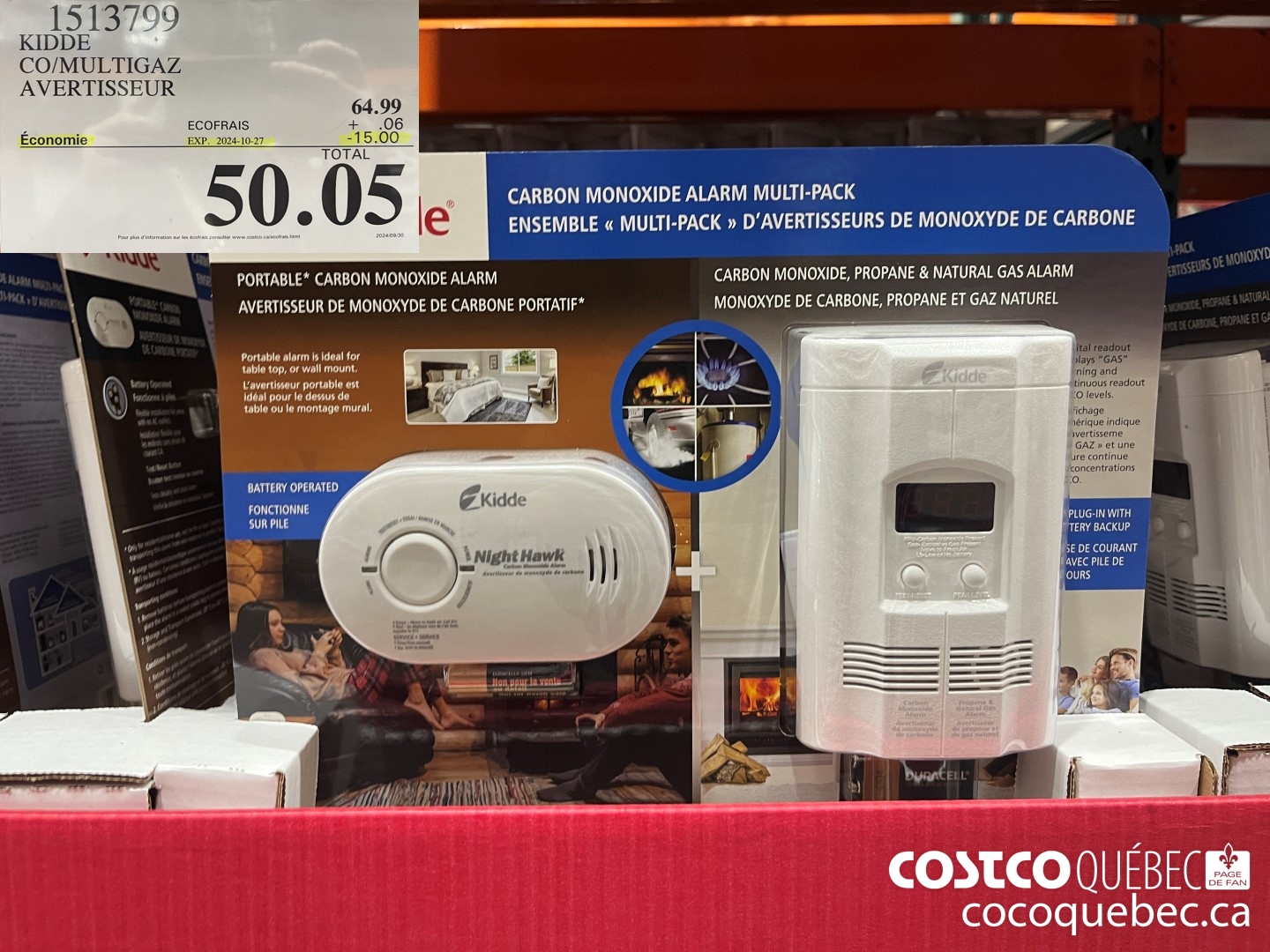 1513799 KIDDE CO/MULTIGAZ AVERTISSEUR  ($15.00 INSTANT SAVINGS EXPIRES ON 2024-10-27) $50.05