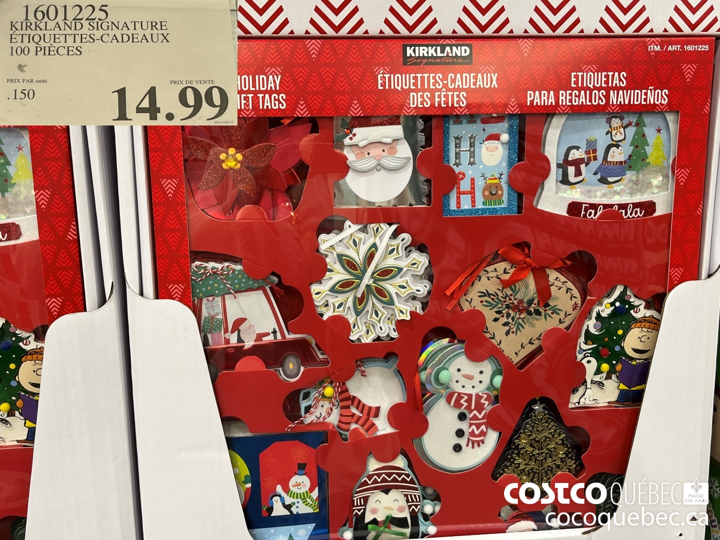 1601225 KIRKLAND SIGNATURE ETIQUETTES-CADEAUX 84 PIECES $14.99