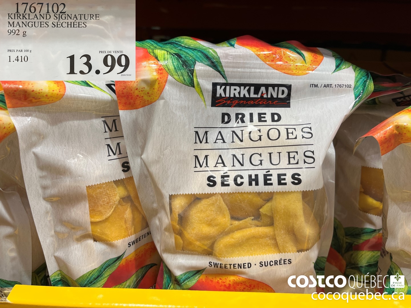 1767102 KIRKLAND SIGNATURE MANGUES SECHEES  $13.99