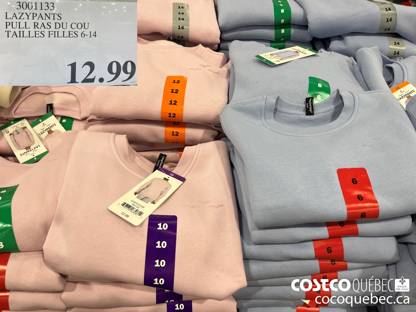 3001133 LAZYPANTS PULL RAS DU COU TAILLES FILLES 6-14  $12.99