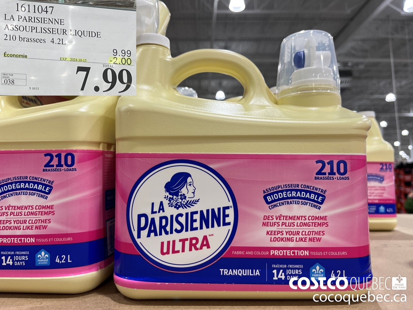 1611047 LA PARISIENNE ASSOUPLISSEUR LIQUIDE 210 brassees 4.2L  ($2.00 INSTANT SAVINGS EXPIRES ON 2024-10-13) $7.99