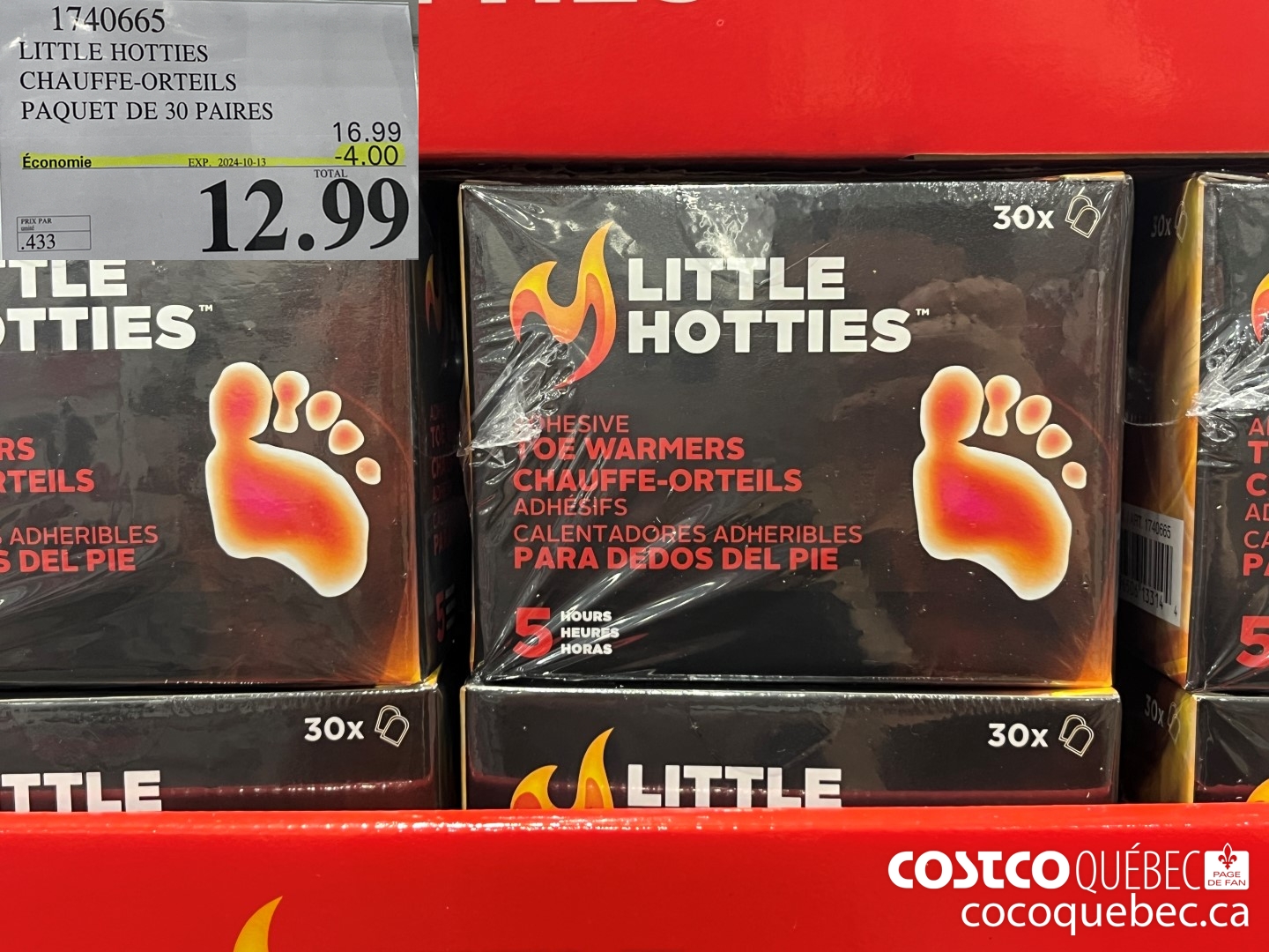 1740665 LITTLE HOTTIES CHAUFFE-ORTEILS PAQUET DE 30 PAIRES  ($4.00 INSTANT SAVINGS EXPIRES ON 2024-10-13) $12.99